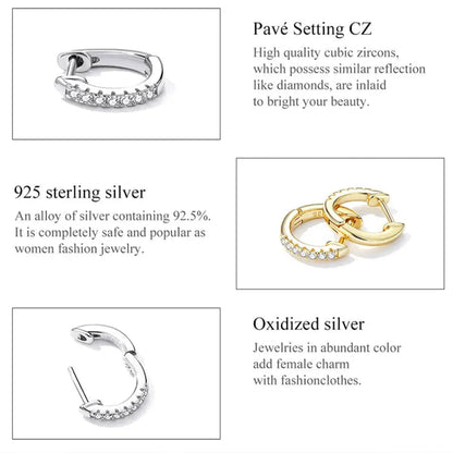 Stunning 925 Sterling Silver Small Hoop Earrings - Chic and Timeless