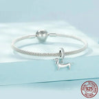 Genuine 925 Sterling Silver Pet Dog Charm For Bracelet Poodle Dachshund Pendant Charms