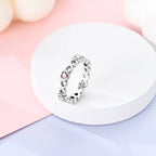 Endless Love 925 Sterling Silver Infinity Heart Ring with Pink Cubic Zirconia Rings