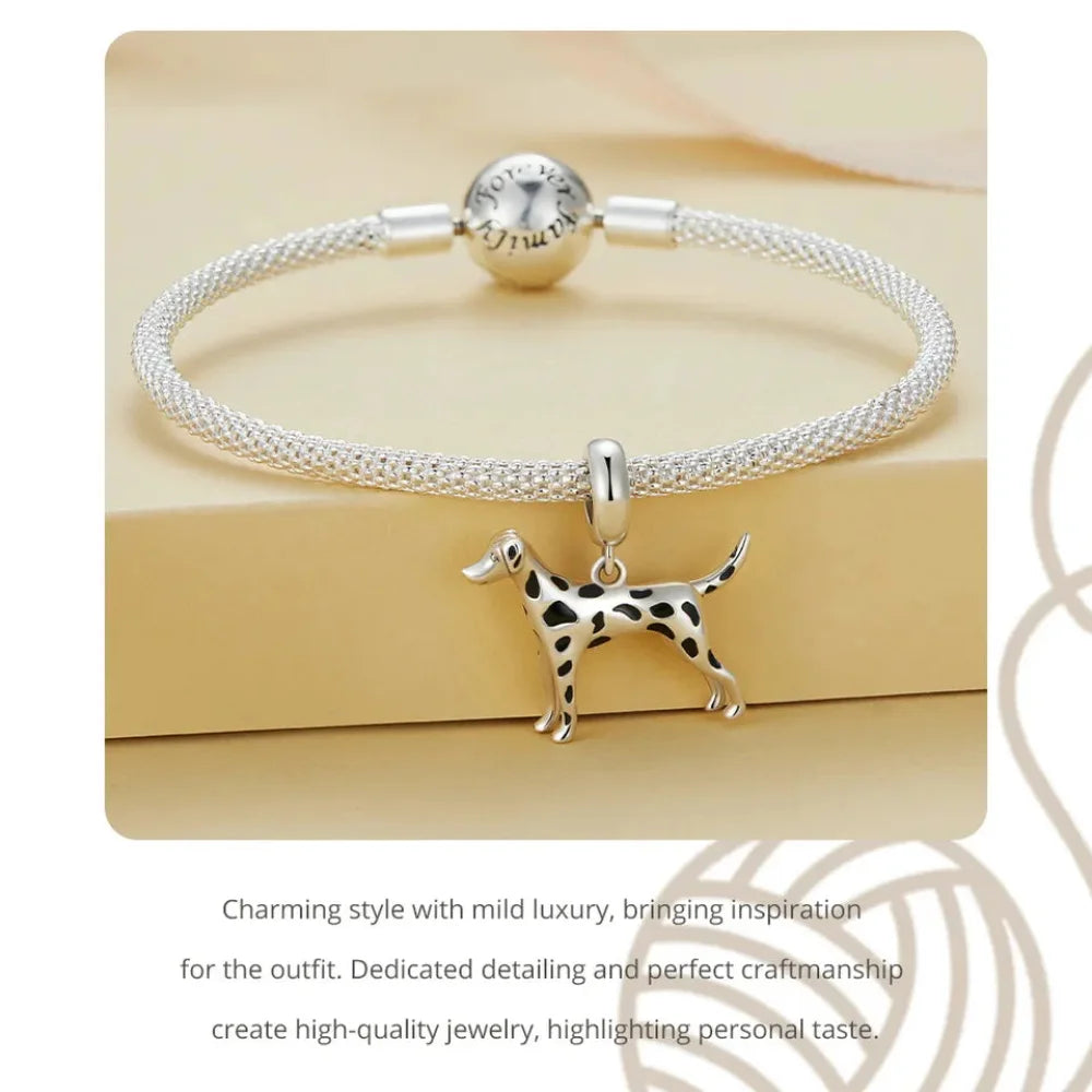 Genuine 925 Sterling Silver Pet Dog Charm for Bracelet - Poodle Dachshund Pendant - Charms