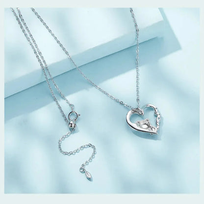 925 Sterling Silver Baby Panda Crystal Necklace | Enamel Cute Animal Charm Chain Link | Women’s Gift - 17.71’’ SCN453