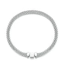 925 Sterling Silver Classic Square Buckle Bracelet Retro Braided Chain Link For Women Platinum Plated Fine Jewelry