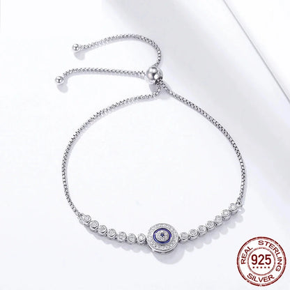 Shimmering Evil Eye Sterling Silver Tennis Bracelet - Bracelets