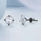 Cz Stud Earrings 925 Sterling Silver Platinum Plated Round Cubic Zirconia Hypoallergenic 4Mm 5Mm 6Mm 7Mm Bse166