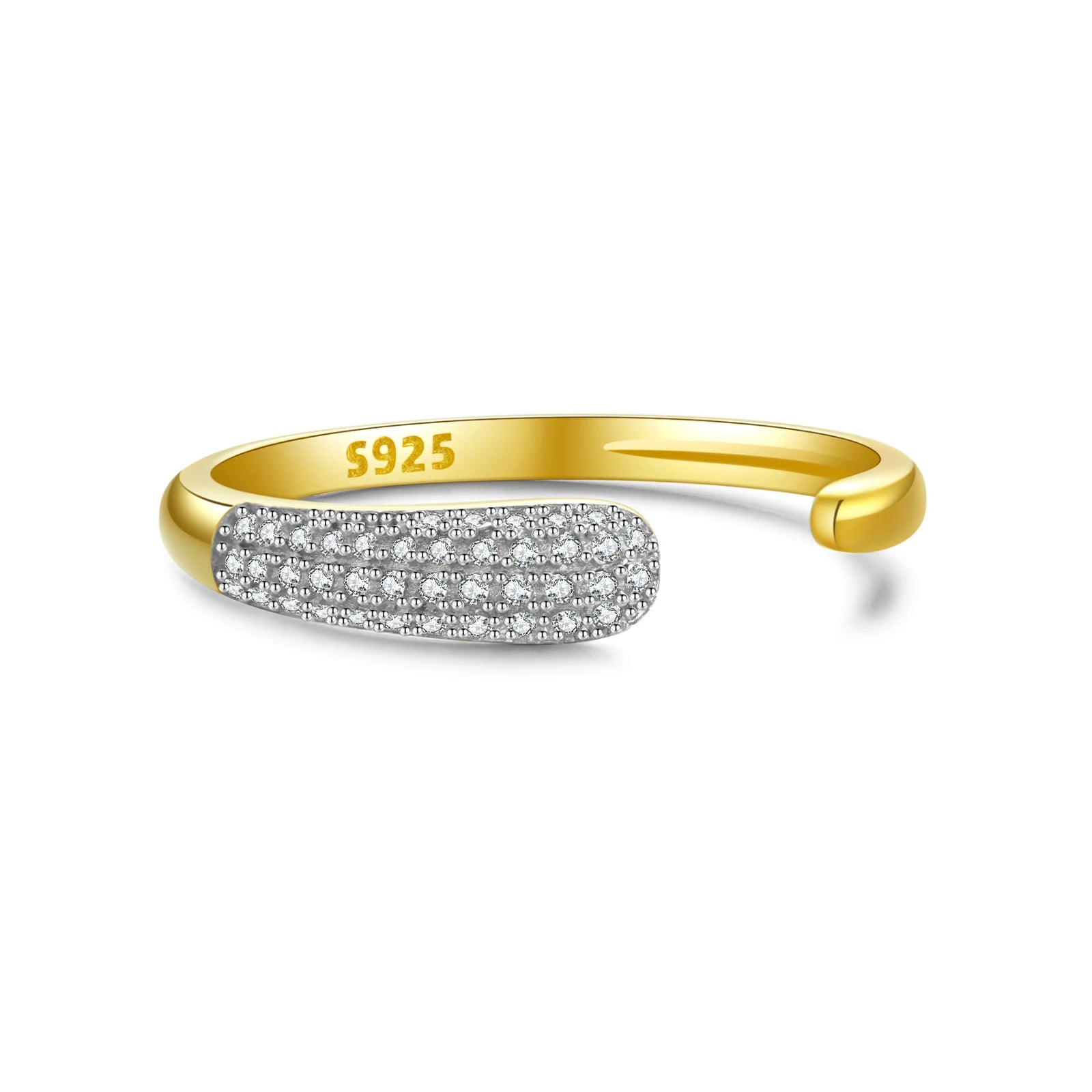 Adjustable Sterling Silver Zircon Ring - Rings