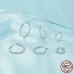 14K White Gold Plated 925 Sterling Silver Hoop Earrings Stylish And Hypoallergenic Jewelry For Women