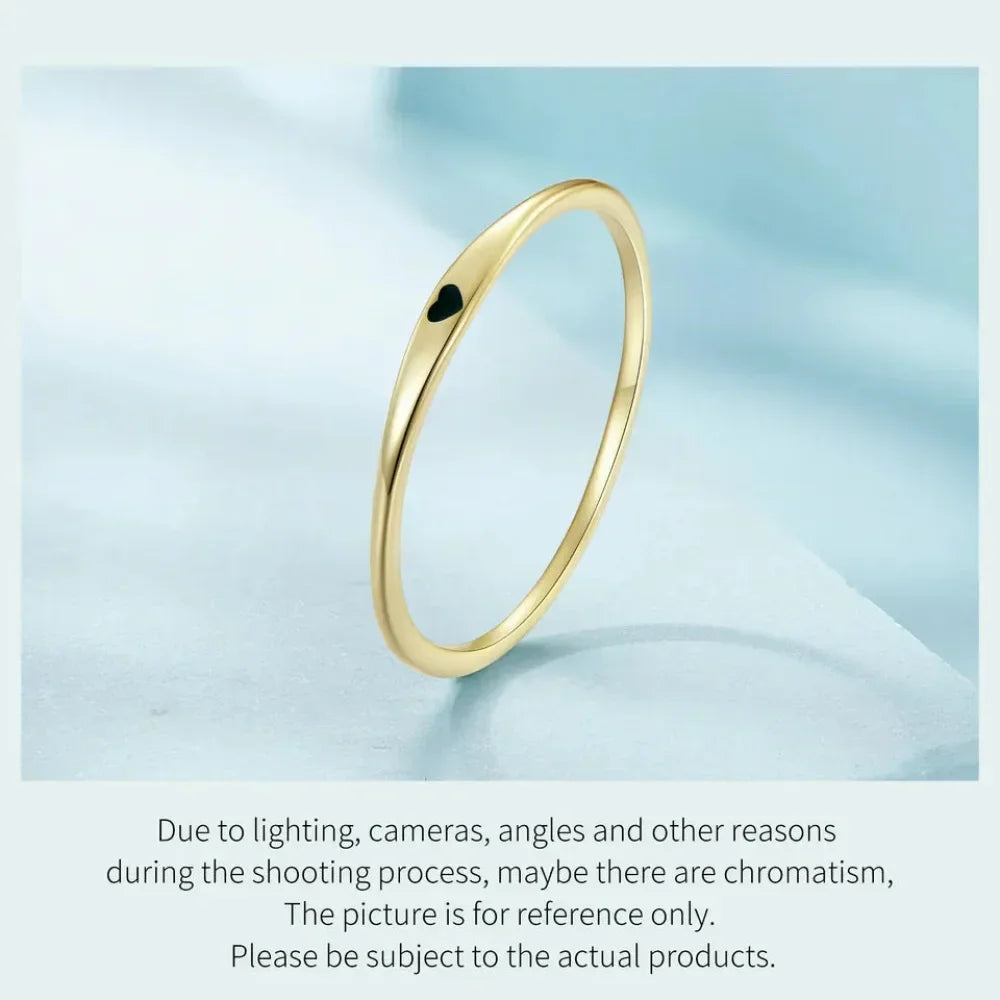 925 Sterling Silver Heart Wedding Band Symbol Of Love Stackable Promise Ring In 2 Colors (Size 5 10) Rings
