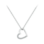 Genuine 925 Sterling Silver The Shape Of Love Chain Necklace For Women Fine Jewelry 18.11’’ Collar Necklaces