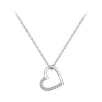 Genuine 925 Sterling Silver The Shape Of Love Chain Necklace For Women Fine Jewelry 18.11’’ Collar Necklaces