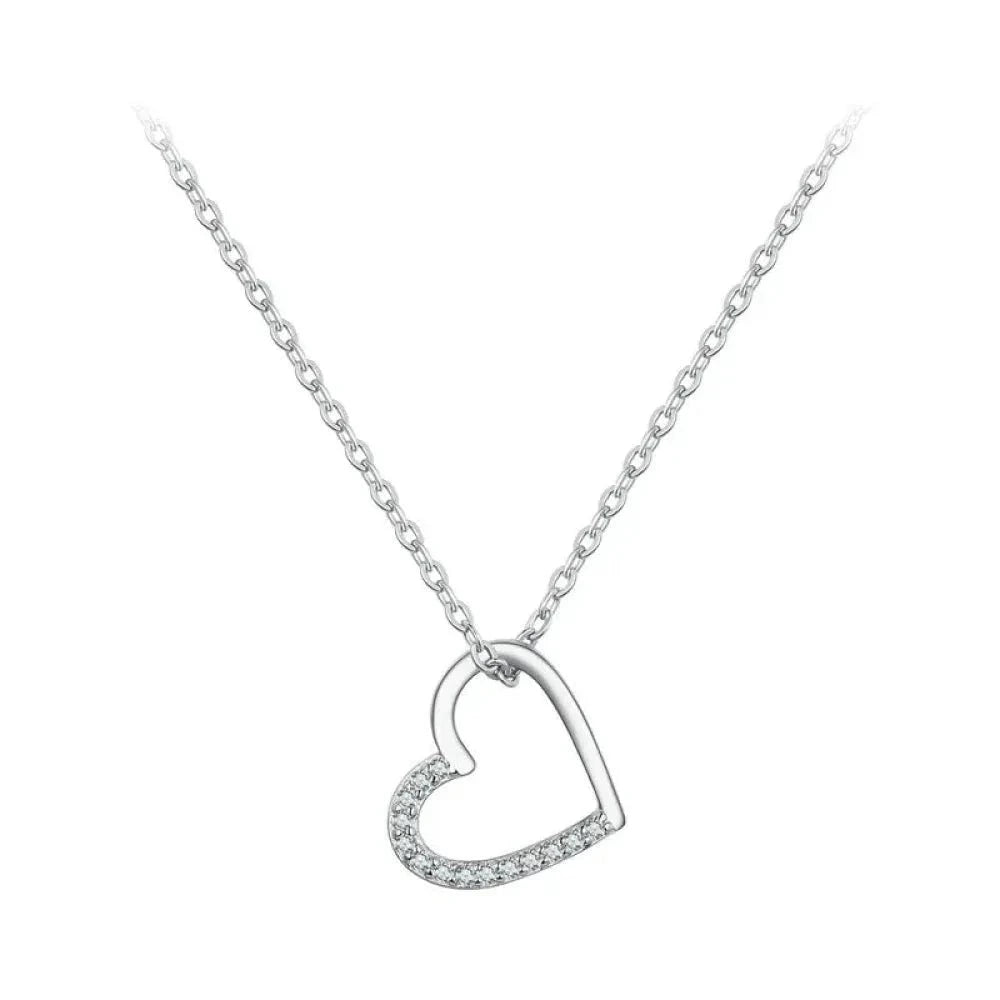 Genuine 925 Sterling Silver The Shape of Love Chain Necklace for Women - Fine jewellery 18.11’’ Collar - Necklaces