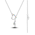 Melody of Love Sterling Silver Music Note Heart Pendant Necklace Necklaces