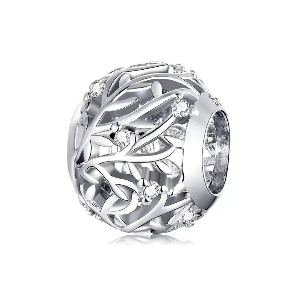 925 Sterling Silver Clear 5A Crystal Collection Family Heart Cross Charm Beads for Bracelet & Necklace Pendant - Bsc256