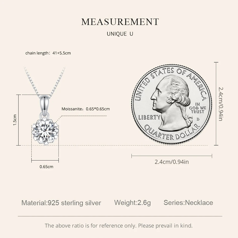 Stellar Shine 1ct Moissanite Sterling Silver Pendant Necklace - Necklaces