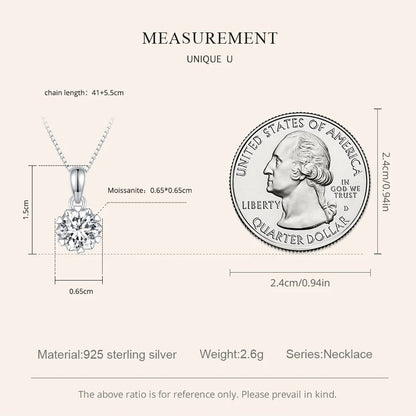 Stellar Shine 1ct Moissanite Sterling Silver Pendant Necklace - Necklaces