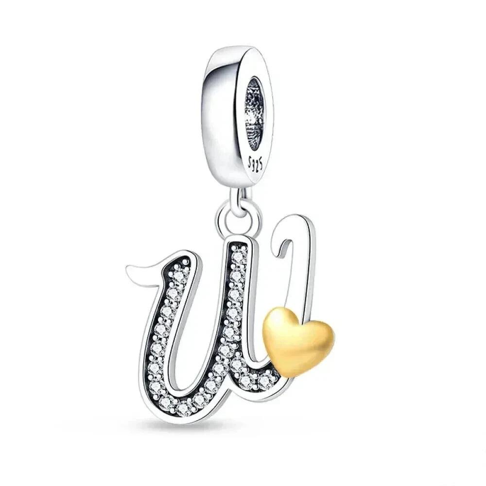 Spell It Out with Style: Alphabet Charms for Bracelets (925 Silver) - W