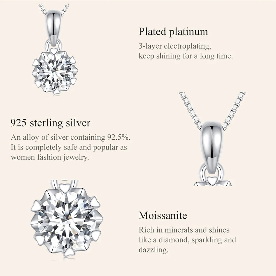 Stellar Shine 1ct Moissanite Sterling Silver Pendant Necklace - Necklaces