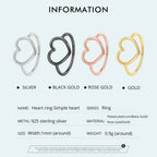 Exquisite 925 Sterling Silver Heart Rings For Women Romantic Statement Jewelry