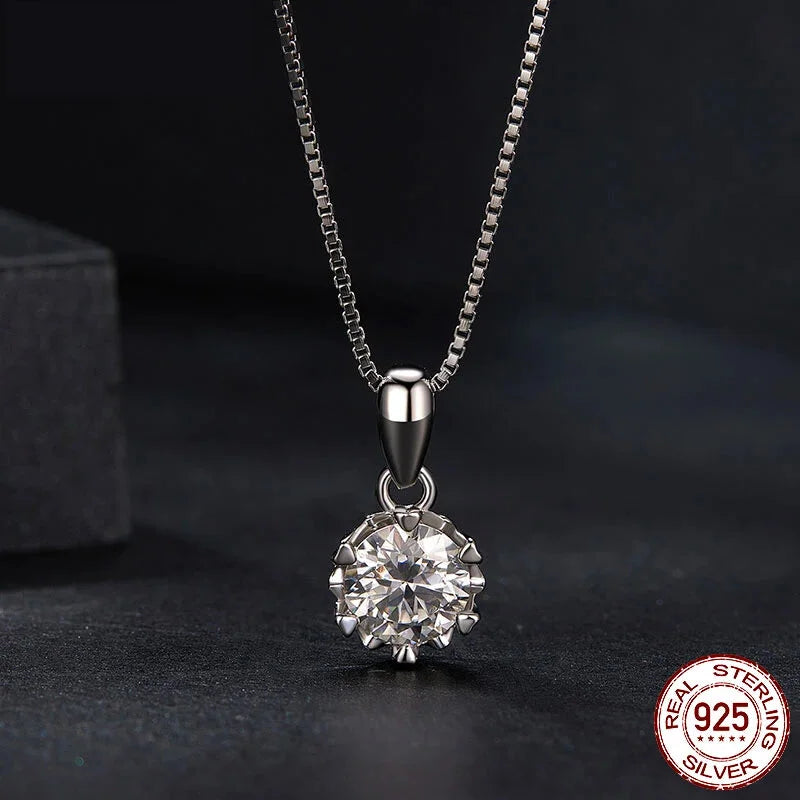 Stellar Shine 1ct Moissanite Sterling Silver Pendant Necklace - Necklaces