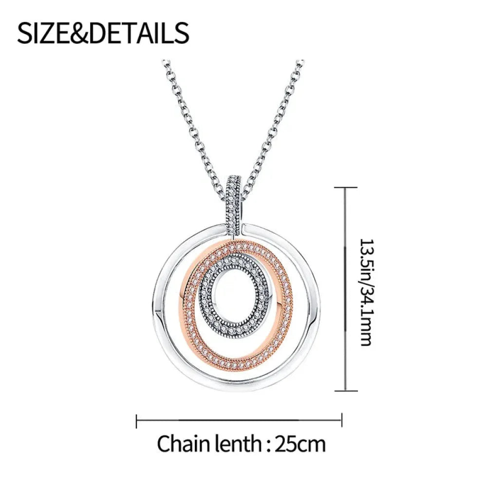 Radiate Timeless Elegance: Round CZ Pendant Necklace (925 Sterling Silver) - Necklaces