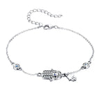 Protective Sterling Silver Lobster Clasp Blue Evil Eye Charm Bracelet Bracelets