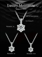 Glamorous Gem 1ct Moissanite Sterling Silver Pendant Necklace Necklaces