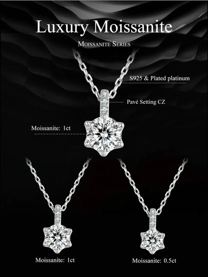 Glamorous Gem 1ct Moissanite Sterling Silver Pendant Necklace - Necklaces