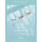 Breathtaking 925 Sterling Silver Cat Necklace | Elegant Pendant Collarbone Jewelry Scn232 In 3 Colors Necklaces