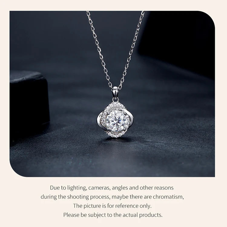 Lucky Clover 1ct Moissanite Sterling Silver Pendant Necklace - Necklaces