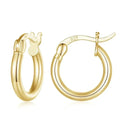 14K White Gold Plated 925 Sterling Silver Hoop Earrings Stylish And Hypoallergenic Jewelry For Women 14Mm