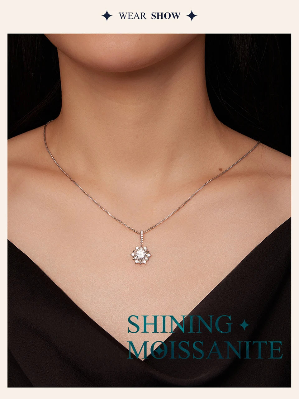 Celestial Sparkle 1ct Moissanite Sterling Silver Star Pendant Necklace - Necklaces