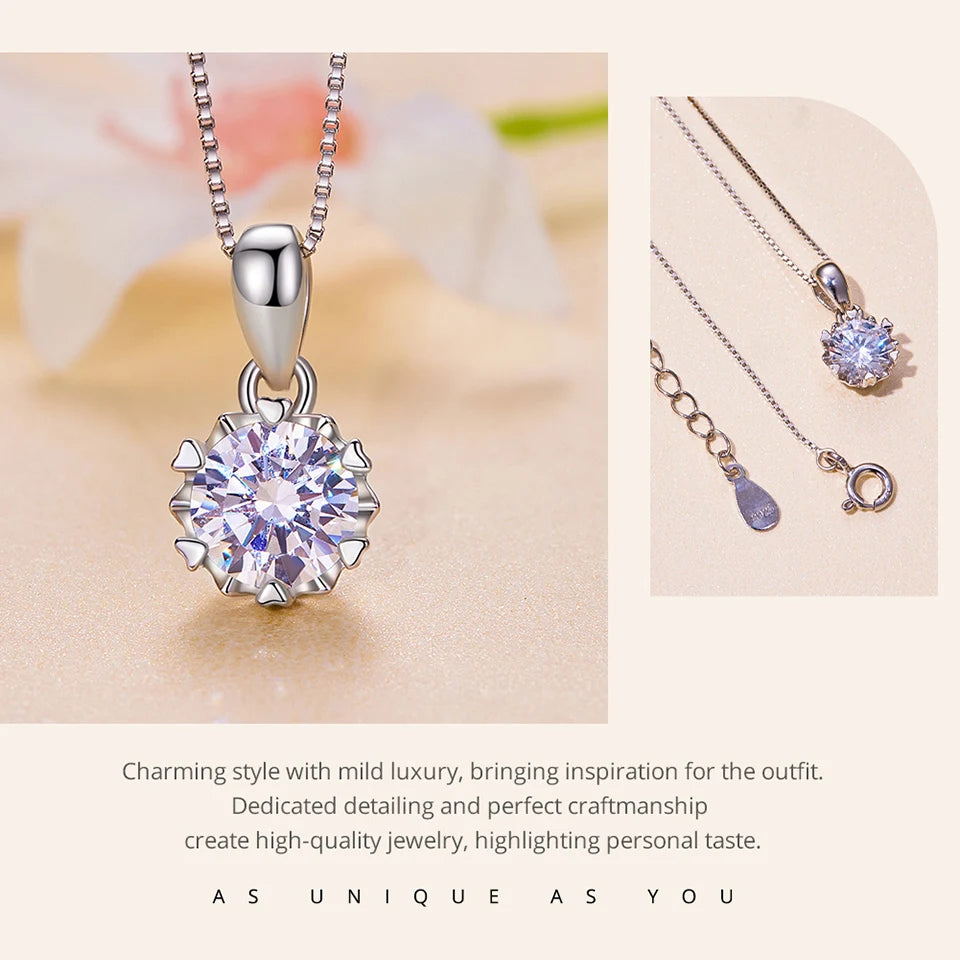 Stellar Shine 1ct Moissanite Sterling Silver Pendant Necklace - Necklaces