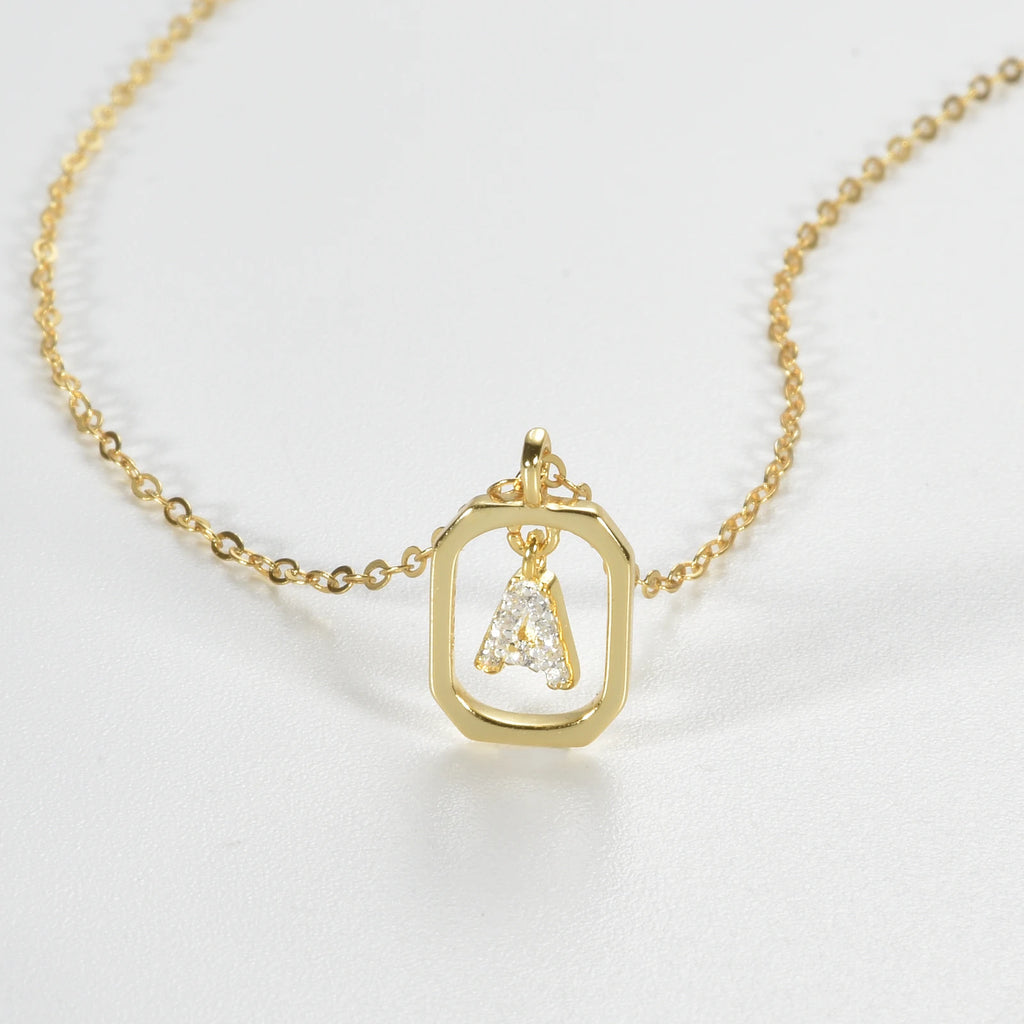 Personalized Initial Sterling Silver Pendant Necklace - Necklaces
