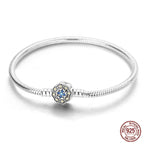 Elegant Snowflake Clasp Sterling Silver Bracelet 18 Cm Charm Bracelets