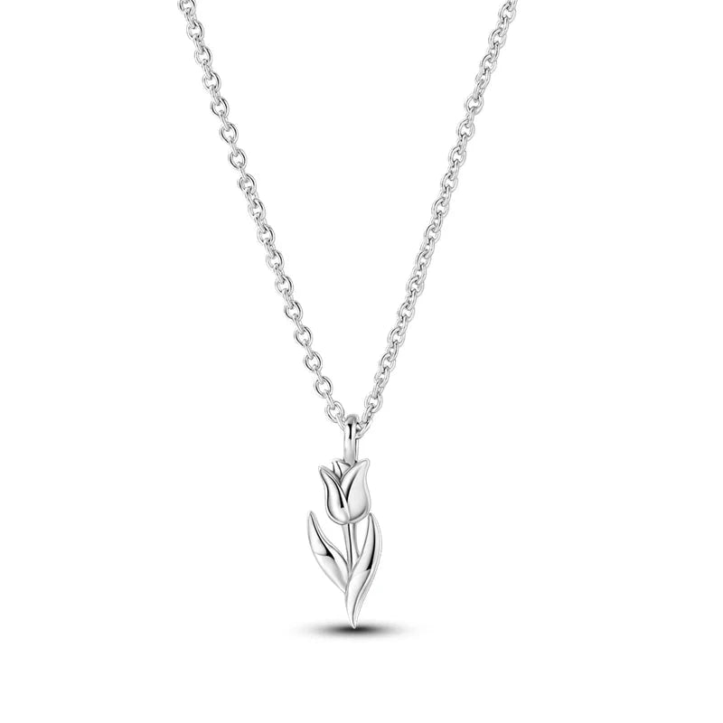 Delicate Tulip Sterling Silver Pendant Necklace Necklaces