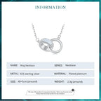 Interlocking Circles: Sterling Silver Double Ring Chain Necklace Necklaces