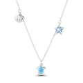 Sea Turtle Sterling Silver Necklace With Starfish And Seashell Charm Pendant Necklaces