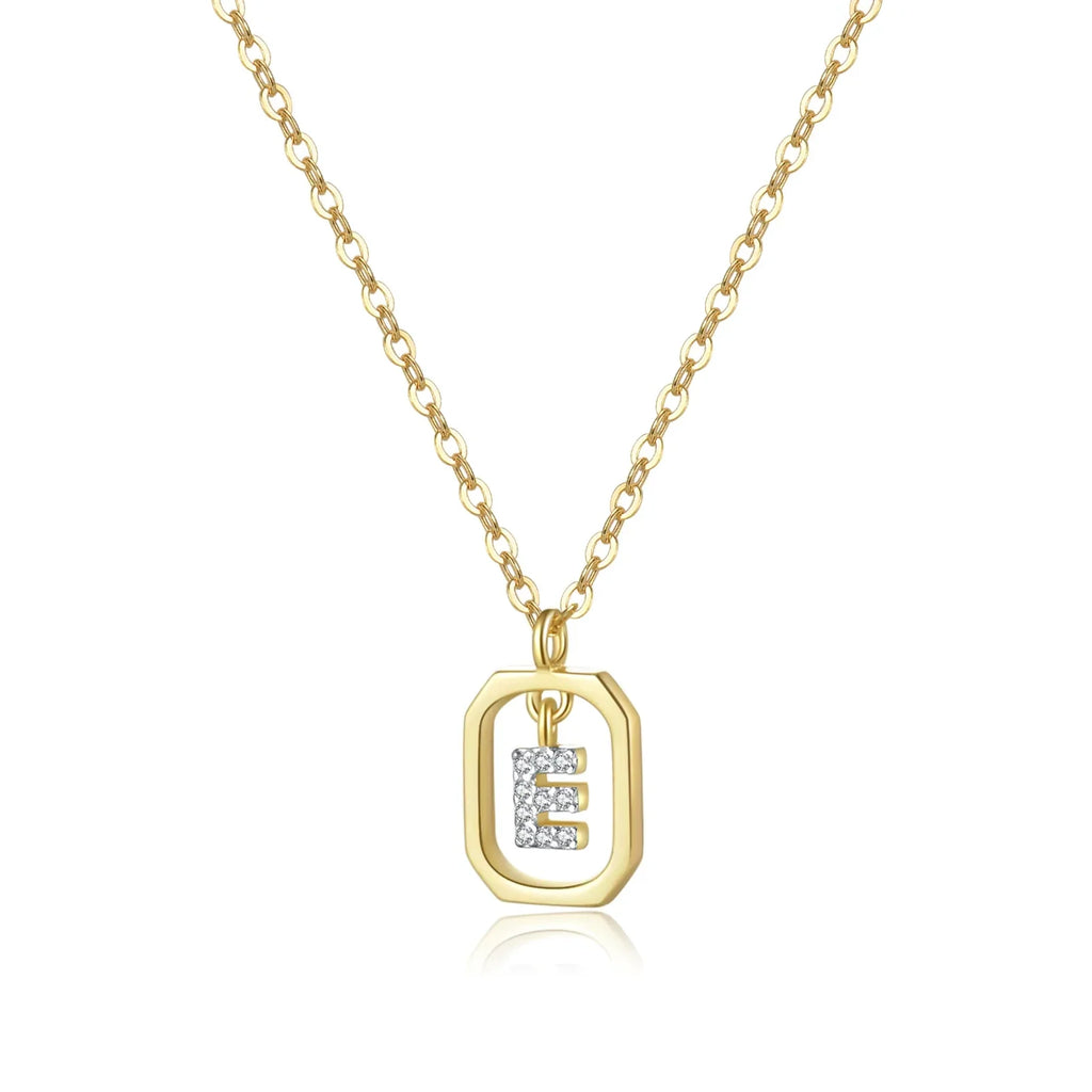 Personalized Initial Sterling Silver Pendant Necklace Gold E Necklaces
