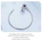 Protective Evil Eye Charm Sterling Silver Snake Chain Bracelet Bracelets