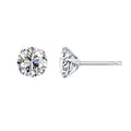 Cz Stud Earrings 925 Sterling Silver Platinum Plated Round Cubic Zirconia Hypoallergenic 4Mm 5Mm 6Mm 7Mm Bse166 / 7 Mm