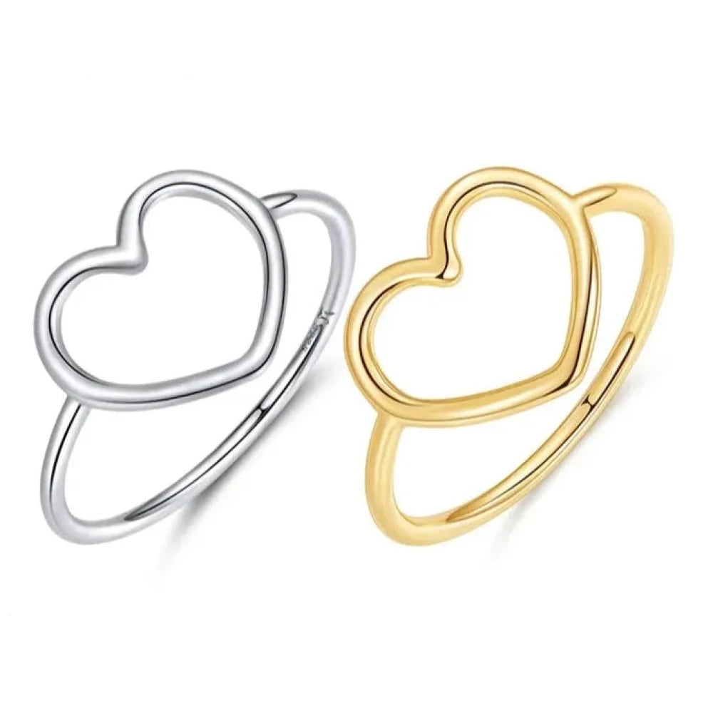 Exquisite 925 Sterling Silver Heart Rings for Women - Romantic Statement jewellery