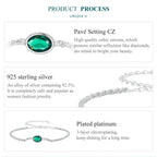 Elegant Green Zircon Chopin Sterling Silver Bracelet Bracelets