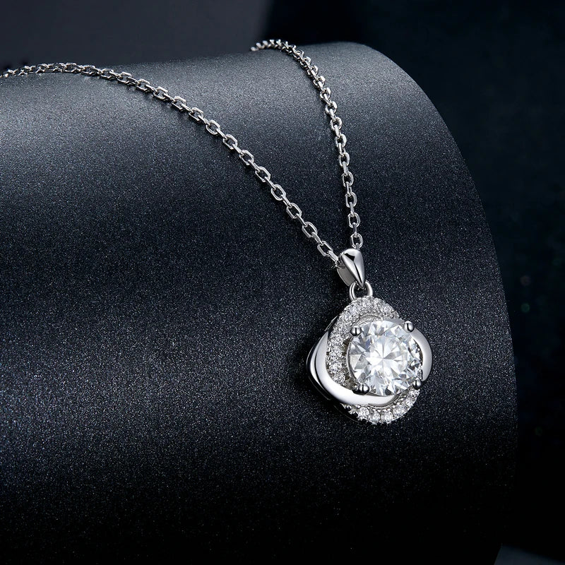 Lucky Clover 1ct Moissanite Sterling Silver Pendant Necklace - Necklaces