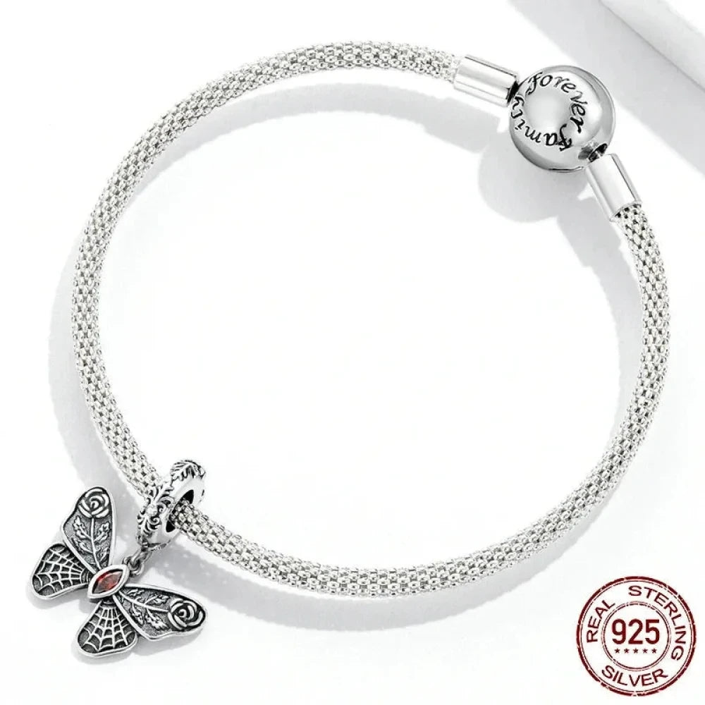 Vintage Butterfly Charm - Sterling Silver Pendant for Bracelets & DIY jewellery - Charms