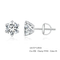 Radiant Moissanite Stud Earrings | D Color Round Cut 925 Silver Gold Plated 1.0Ct X 2