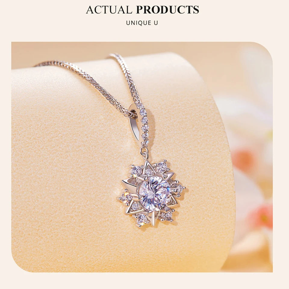 Celestial Sparkle 1ct Moissanite Sterling Silver Star Pendant Necklace - Necklaces