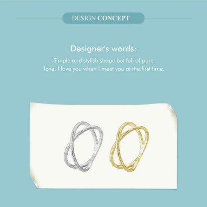 Breathtaking 14K Gold Plated X Ring - Elegant Minimalist 925 Sterling Silver Cross for Women - Promise jewellery SCR543