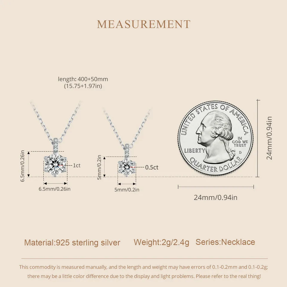 Glamorous Gem 1ct Moissanite Sterling Silver Pendant Necklace - Necklaces