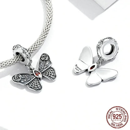 Vintage Butterfly Charm - Sterling Silver Pendant for Bracelets & DIY jewellery - Charms