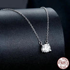 Radiant 1ct Moissanite Sterling Silver Pendant Necklace Necklaces