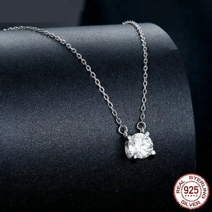 Radiant 1ct Moissanite Sterling Silver Pendant Necklace - Necklaces